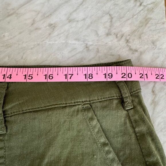 NYDJ Utility Pants In Stretch Linen olive green cropped size 16W - Picture 6 of 8